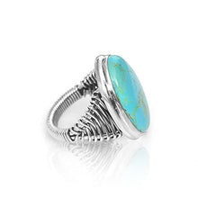 Load image into Gallery viewer, YoTreasure 18x24 mm 925 Sterling Silver Mohave Turquoise Ring Jewelry