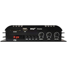 Load image into Gallery viewer, Class-T HiFi Power Audio Amplifier - 100W Dual Channel Surround Sound Stereo Receiver Box w/ USB, RCA, 12V Adapter - For Subwoofer Speaker, iPhone, Home Theater, PA System - Pyle PFA400U