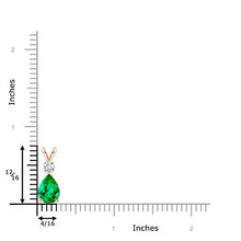Load image into Gallery viewer, Emerald Teardrop Pendant with Diamond in 14K Rose Gold (8x6mm Emerald)