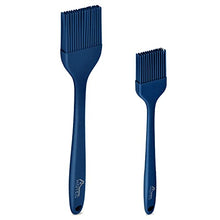 Load image into Gallery viewer, HOTEC 2 pieces Set Basting Brushes Silicone Heat Resistant Pastry Brushes Spread Oil Butter Sauce Marinades for BBQ Grill Barbecue Baking Kitchen Cooking BPA Free Dishwasher Safe (Classic Blue)