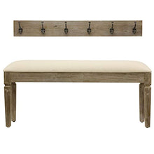 Load image into Gallery viewer, Décor Therapy Waverly Wood Bench with Coat Rack Set, Measures 42x11.8x17.75, Winter White