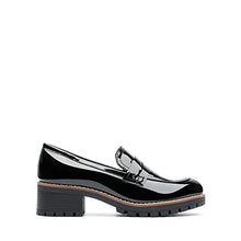 Load image into Gallery viewer, DREAM PAIRS Black Loafers Shoes Women, Slip On Platform Chunky Penny Heeled Lug Sole Loafers for Women Dressy and Work, Womens Business Casual Shoes, Black-pat, Size 7.5, Sdls2319w