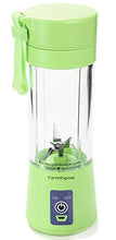 Load image into Gallery viewer, Portable blender Personal 6 Blades Juicer Cup Household Fruit Mixer, With Magnetic Secure Switch, USB Charger Cable 380ML(Green)