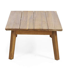 Load image into Gallery viewer, CHRISTOPHER KNIGHT HOME Burchett Outdoor 4pc Chat Set - Acacia Wood and Wicker - Teak/Mixed Brown/Beige