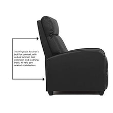 Load image into Gallery viewer, Wingback Recliner Chair Leather Single Modern Sofa Home Theater Seating for Living Room (Black)