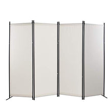 Load image into Gallery viewer, 4 Panel Room Divider Privacy Screens Home Office Accents Folding Steel Frame White (White)
