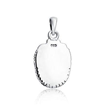 Load image into Gallery viewer, Native American Style Southwestern 10 MM Stabilized Blue Turquoise Oval Leaf Feather Sterling Silver Pendant Necklace For Women
