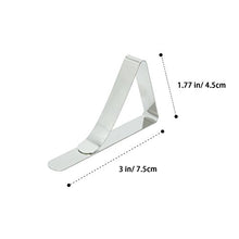 Load image into Gallery viewer, T-Antrix Tablecloth Clips 30 Packs Picnic Table Clips Flexible Stainless Steel Table Cloth Cover Clamps Table Cloth Holders Ideal for Picnics Marquees Weddings Graduation Party