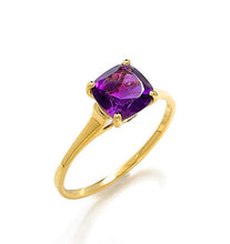 Load image into Gallery viewer, YoTreasure 1.64 Ct. Purple African Amethyst Solid 10K Yellow Gold Solitaire Ring