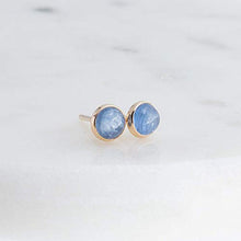 Load image into Gallery viewer, Blue Kyanite Stone 4mm with 14K Gold Filled Stud Earrings