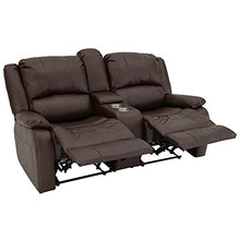 Load image into Gallery viewer, RecPro Charles Collection | 67" Double Recliner RV Sofa & Console | RV Zero Wall Loveseat | Wall Hugger Recliner | RV Theater Seating | RV Furniture | RV Living Room (Slideout) Furniture | Mahogany