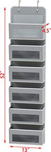 Load image into Gallery viewer, Simple Houseware Over Door/Wall Mount 6 Clear Window Pocket Organizer, Gray
