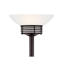 Load image into Gallery viewer, Light Blaster Modern Retro Torchiere Floor Lamp Warm Bronze White Frosted Glass Bowl Shade for Living Room Bedroom Uplight - Possini Euro Design