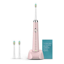 Load image into Gallery viewer, Sonic Electric Toothbrush USB Rechargeable Toothbrush Soft Bristles Oral Care Gum Clean Whiten Adult Toothbrush 3 Replacement Brush Heads 4 Modes with Automatic Timer IPX7 Waterproof Pink