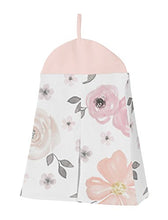 Load image into Gallery viewer, 9 pc. Blush Pink, Grey and White Shabby Chic Watercolor Floral Baby Girl Crib Bedding Set with Bumper by Sweet Jojo Designs - Rose Flower Polka Dot