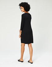 Load image into Gallery viewer, Amazon Brand - Daily Ritual Women's Jersey 3/4-Sleeve Scoop-Neck T-Shirt Dress, Black, Large