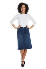Load image into Gallery viewer, ESTEEZ Women’s Denim Skirt – A Line Jean - Below Knee Sydney Blue 2