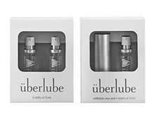 Load image into Gallery viewer, Überlube Good-to-go Travel Lube Set + Two Refills | Latex-Safe Natural Silicone Lube for Sex with Vitamin E | Unscented, Flavorless, Zero Residue, Works Underwater Silver Kit+ 2 Refills (45ml Total)