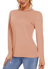 Load image into Gallery viewer, TACVASEN Womens Hoodies Sun Protection Fishing Shirts Long Sleeve Shirts Running Shirts Yoga Shirts Casual Shirts Hood Shirts Tennis Shirts Apricot
