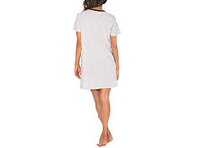 Load image into Gallery viewer, Smart & Sexy Women's V-Neck Oversized Sleep Shirt, Light Heather Grey/Black Hue, L