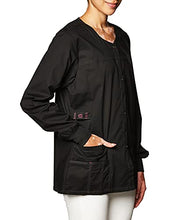 Load image into Gallery viewer, WonderWink Women's Wonderflex Constance Scrub Jacket, Black, Medium