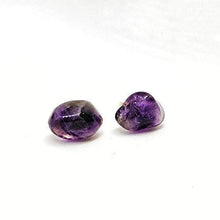 Load image into Gallery viewer, Dark Amethyst Earrings - Sterling Silver Backing - 5-10mm Raw Crystal Studs - Hypoallergenic and Nickel-Free Earrings