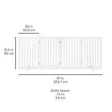 Load image into Gallery viewer, Best Choice Products 31.5in 4-Panel Freestanding Wooden Pet Gate w/Walk Through Door, Adjustable Pen - White