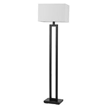 Load image into Gallery viewer, Globe Electric 67046 D'Alessio 58" Floor Lamp, Matte Black, White Linen Shade, On/Off Socket Rotary Switch