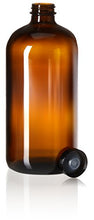 Load image into Gallery viewer, 4 Pack - 32oz Boston Round Air Tight Seal Amber Glass Growler Kombucha Bottles- with Phenolic Poly Cone Insert Caps and Funnel for Secondary Kombucha Fermentation and Film Developing Bottles