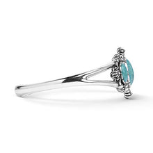 Load image into Gallery viewer, American West Sterling Silver Green Turquoise Gemstone 3-Stone Floral Filigree Cuff Bracelet Size Small