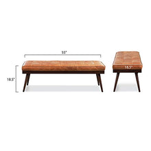 Load image into Gallery viewer, POLY & BARK Luca Leather Bench, Cognac Tan