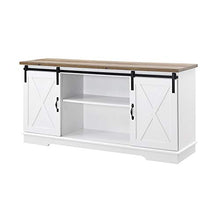 Load image into Gallery viewer, Walker Edison WE Furniture TV Stand 58" White/Rustic Oak, White/Reclaimed Barnwood