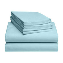 Load image into Gallery viewer, LuxClub 6 PC Sheet Set Bamboo Sheets Deep Pockets 18" Eco Friendly Wrinkle Free Sheets Hypoallergenic Anti-Bacteria Machine Washable Hotel Bedding Silky Soft - Aqua Queen