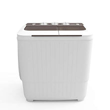 Load image into Gallery viewer, 2020 latest Portable Washing Machine, KUPPET 16.5lbs Compact Twin Tub Wash&Spin Combo for Apartment, Dorms, RVs, Camping and More, White&Brown