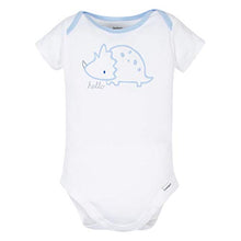 Load image into Gallery viewer, Gerber Baby Girls' 4-Piece Sleep 'N Play, Onesies, Pant and Cap, Blue Dinosaur, 6-9 Months