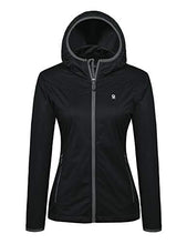 Load image into Gallery viewer, Little Donkey Andy Women's Lightweight Hooded Softshell Jacket for Running Travel Hiking, Windproof, Water Repellent Black Size L