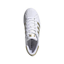 Load image into Gallery viewer, adidas Originals Women's Superstar Sneaker, White/Gold Metallic/White, 9.5