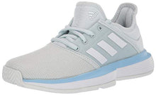 Load image into Gallery viewer, adidas Unisex-Kid's CourtJam Tennis Shoe, Blue Tint/White/Glow Blue, 3 M US Little Kid