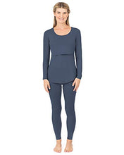 Load image into Gallery viewer, Kindred Bravely Jane Nursing Pajama Set | Nursing Pajamas for Breastfeeding (Slate Blue, Small)