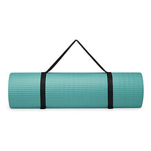 Load image into Gallery viewer, Gaiam Essentials Thick Yoga Mat Fitness & Exercise Mat With Easy-Cinch Yoga Mat Carrier Strap, Teal, 72"L X 24"W X 2/5 Inch Thick