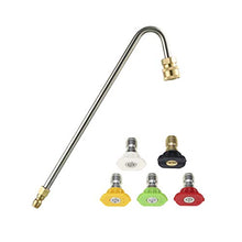 Load image into Gallery viewer, RIDGE WASHER Gutter Cleaner Attachment for Pressure Washer, Extension Wand Angled for Gutter Cleaning with 5 Spray Nozzle Tips, Surface Cleaner Attachment for Pressure Washer