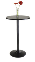 Load image into Gallery viewer, Winsome Obsidian Pub Table Round Black Mdf Top with Black Leg And Base - 23.7-Inch Top, 39.76-Inch Height