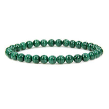 Load image into Gallery viewer, Natural AA Grade Malachite Gemstone 6mm Round Beads Stretch Bracelet 7" Unisex