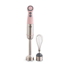Load image into Gallery viewer, Dash Chef Series Immersion Hand Blender, 5 Speed Stick Blender with Stainless Steel Blades, Whisk Attachment and Recipe Guide – Pink