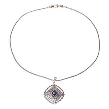 Load image into Gallery viewer, NOVICA Lapis lazuli .925 Sterling Silver Pendant Necklace 'Mughal Royalty'