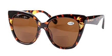 Load image into Gallery viewer, SOOLALA Designer Bifocal Reading Glasses Cat Eye Sunglasses Readers, Leopard, 1.5