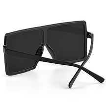 Load image into Gallery viewer, CHAUOO Ultralight Square Oversized Sunglasses Classic Fashion Style 100% UV Protection for Women Men (Black)