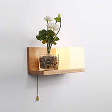 Load image into Gallery viewer, Wen long shop Solid Wood Wall Lamp Wall Light Bedside Wall Light Aisle Corridor Balcony Light with Pull Switch, Sconces Lamps for The Living Room Bedroom