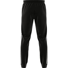 Load image into Gallery viewer, adidas Men's Standard Essentials French Terry Tapered Cuff 3-Stripes Pants, Black/White, Large