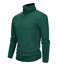 Load image into Gallery viewer, Derminpro Men's Thermal Turtleneck Soft Long Sleeve T-Shirt Forest Green Large
